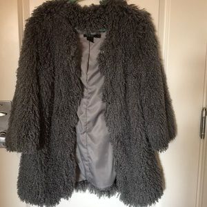 Long grey shag jacket/coat